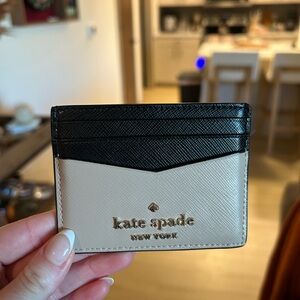 Kate Spade Black and Cream Card Wallet